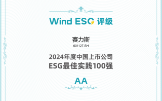 赛力斯荣登Wind 2024年度ESG最佳实践百强榜